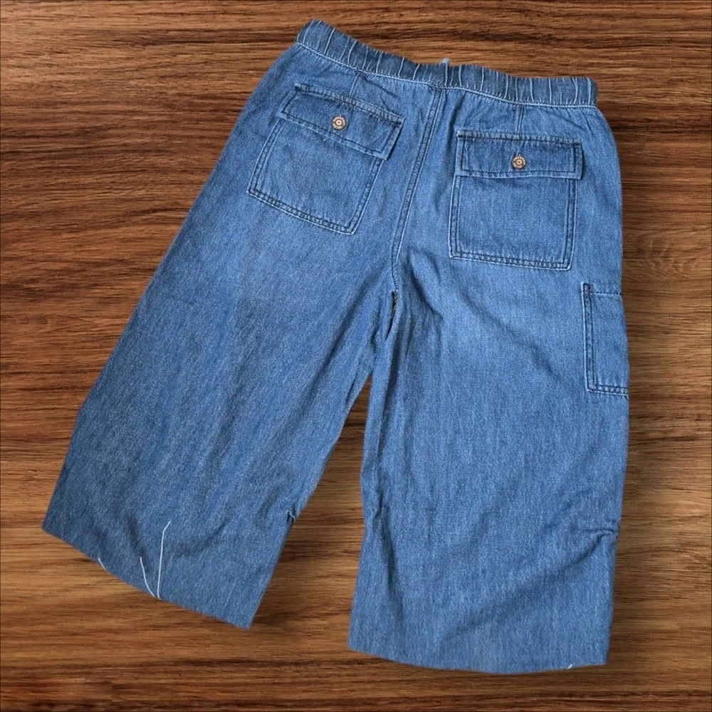 Sincerely Jules Blue Denim Long Shorts Raw Hem NWT